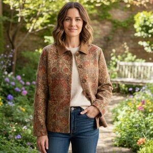 Vintage 90’s Napa Valley Equestrian Tapestry Jacket Boho CottageCore SP